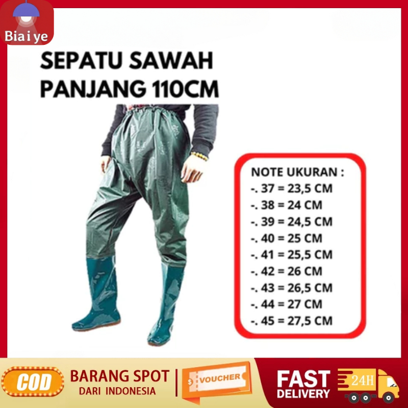 [cod] biaiye Sepatu Bot Pria Wanita 110Cm Sepatu Bot Sawah Tahan SEPATU Boot Petani Sawah Panjang Ke