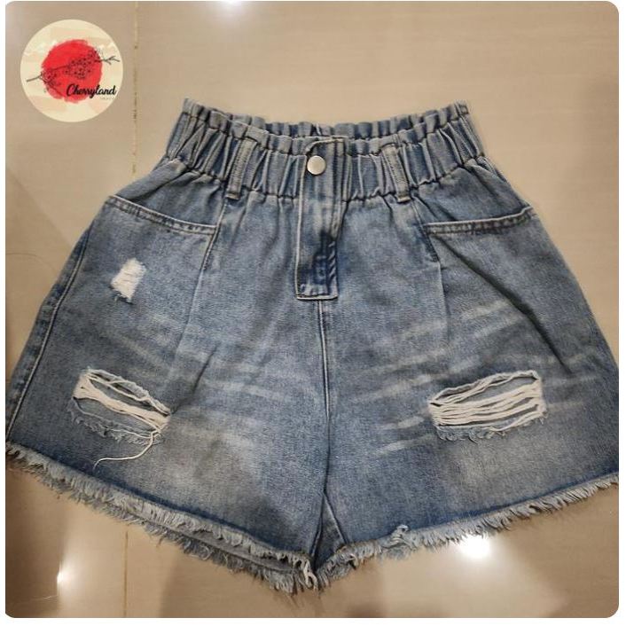 PRELOVED Denim short Hellolilo rubber waist favorit