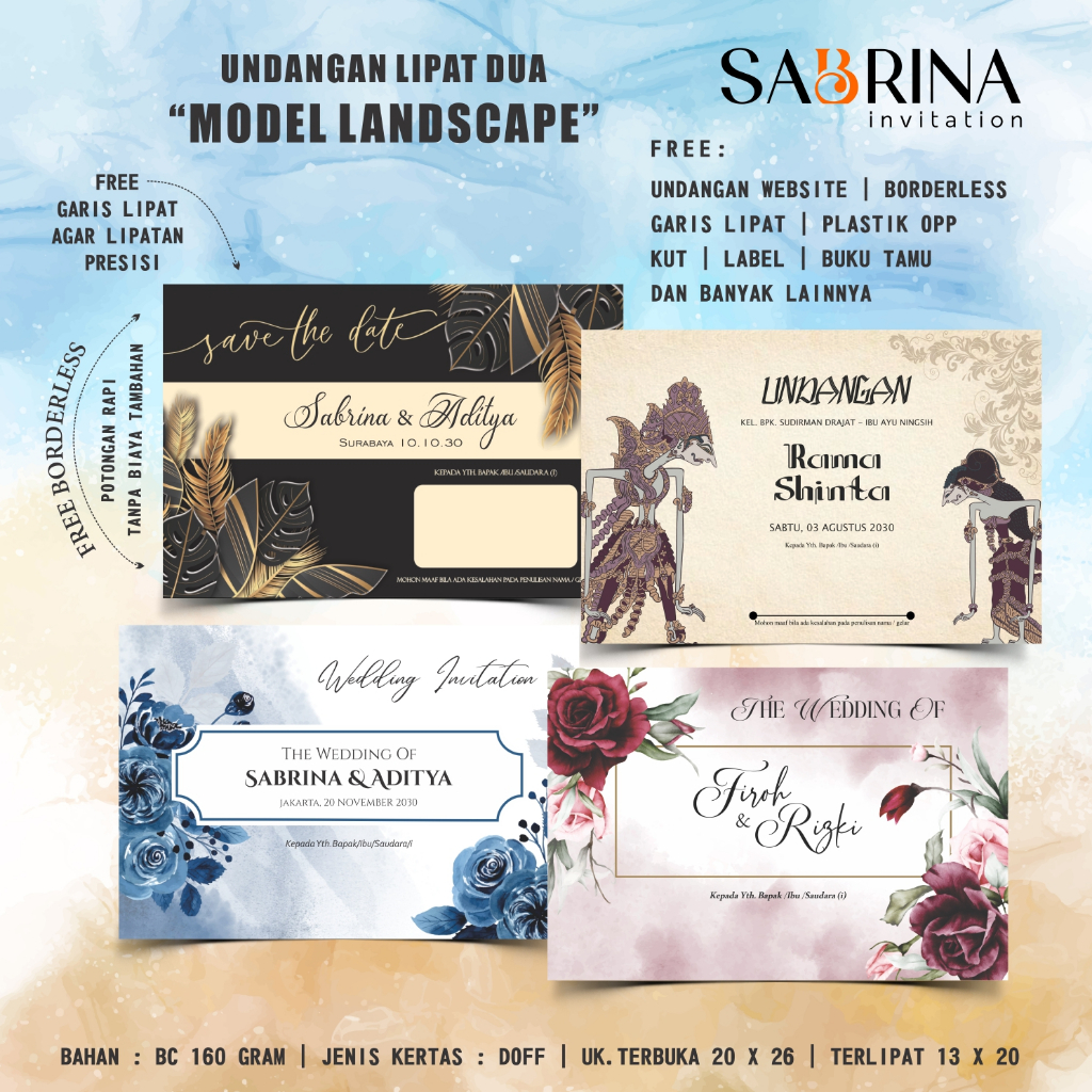 Undangan Pernikahan Murah / Undangan Potrait / Undangan Landscape  / Undangan Nikah / Undangan Aesth