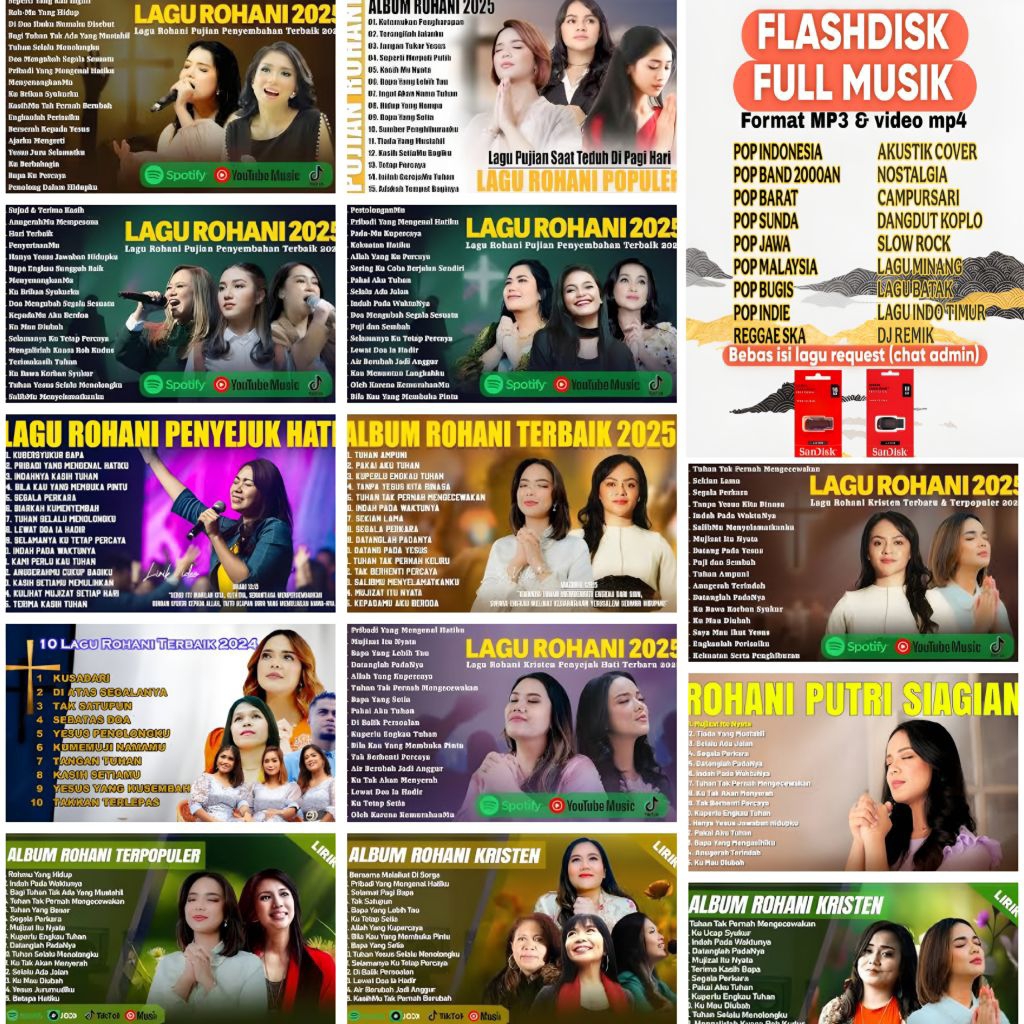 FLASH DISK LAGU ROHANI KRISTEN TERBARU 2025 - FLASH DISK LAGU TERBARU 2025 FULL MP3 - USB LAGU ROHAN