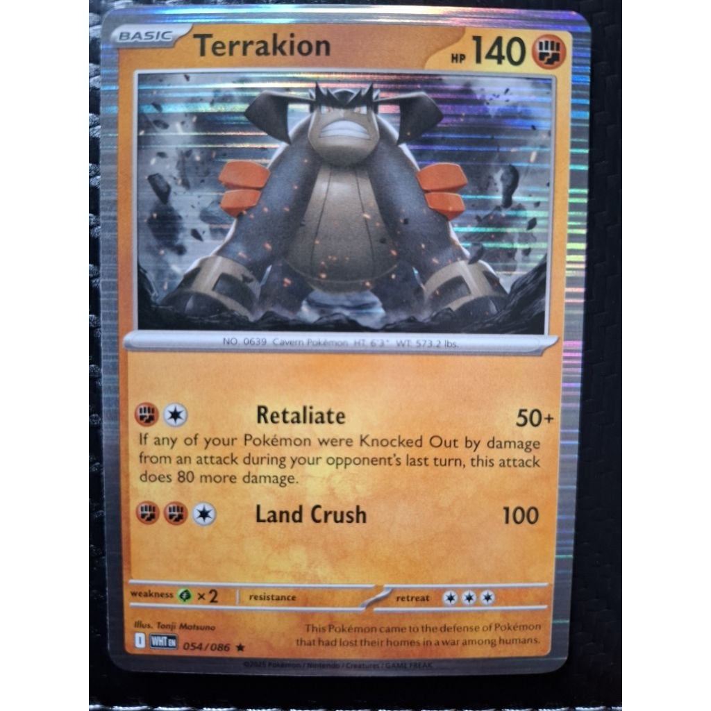 kartu pokemon original holo rare Terrakion WHT 054/086
