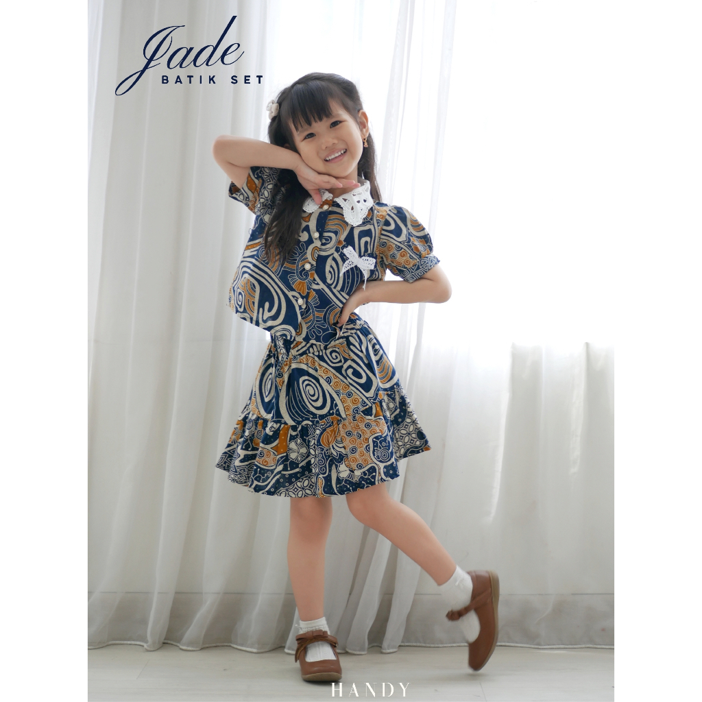 JADE BATIK SET - Setelan Batik Katun Premium Anak Perempuan | Batik Set Anak