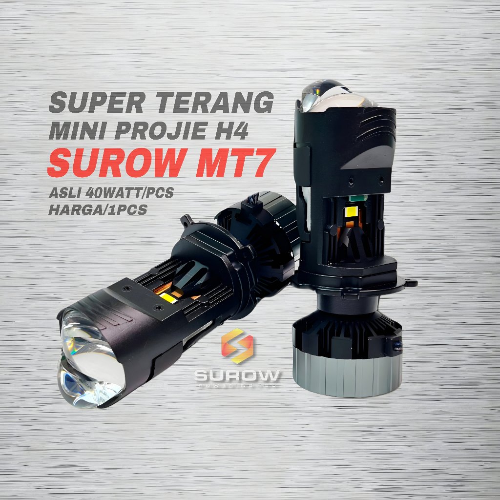 LAMPU LED MOBIL MOTOR H4 MINI PROJECTOR PROJIE SUROW MT7 SUPER TERANG 40 WATT