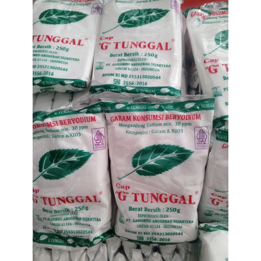 

garam meja garam dapur garam cap "G"TUNGGAL penyedap rasa makanan