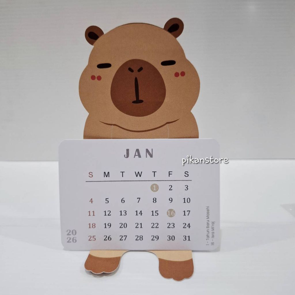 

Kalender Capybara Duck/ Calender 2026 Lucu / Kalender Meja Belajar Kantor/ Kalender Duduk Lucu Cute