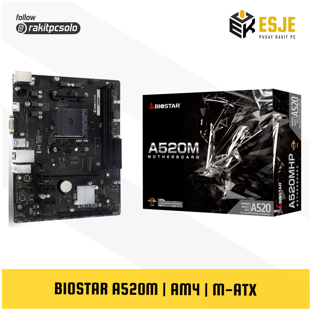 Biostar A520M AM4 Motherboard