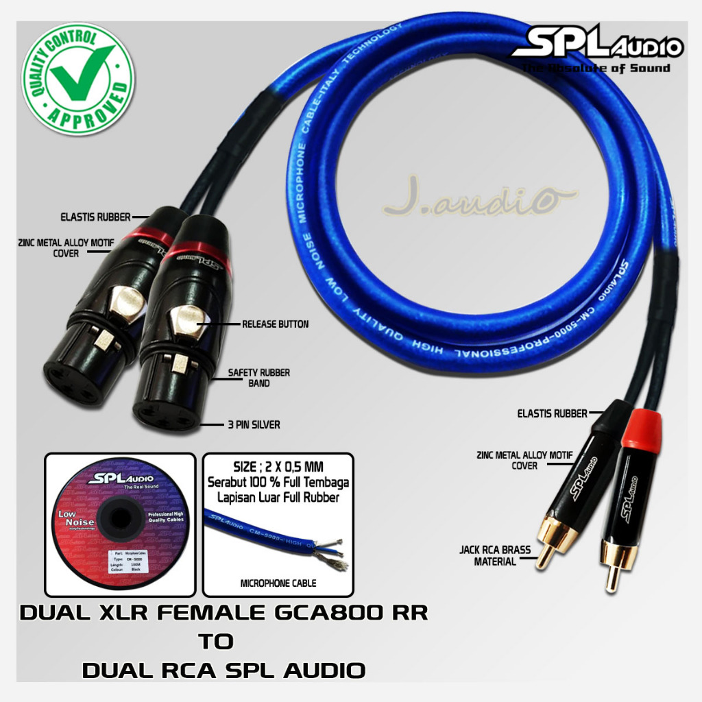 SPL AUDIO CM-5000 - Kabel audio / kabel sound terbaik 2x XLR Female 800 RR to 2x RCA SPL AUDIO - JUA