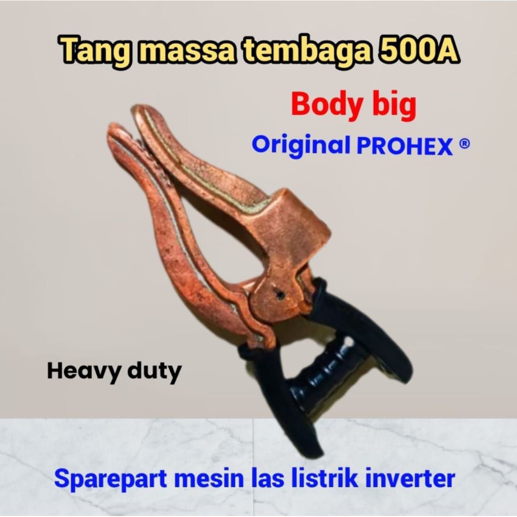 Tang massa las listrik tembaga 500A jepit body ground welding inverter LAKONI rhino