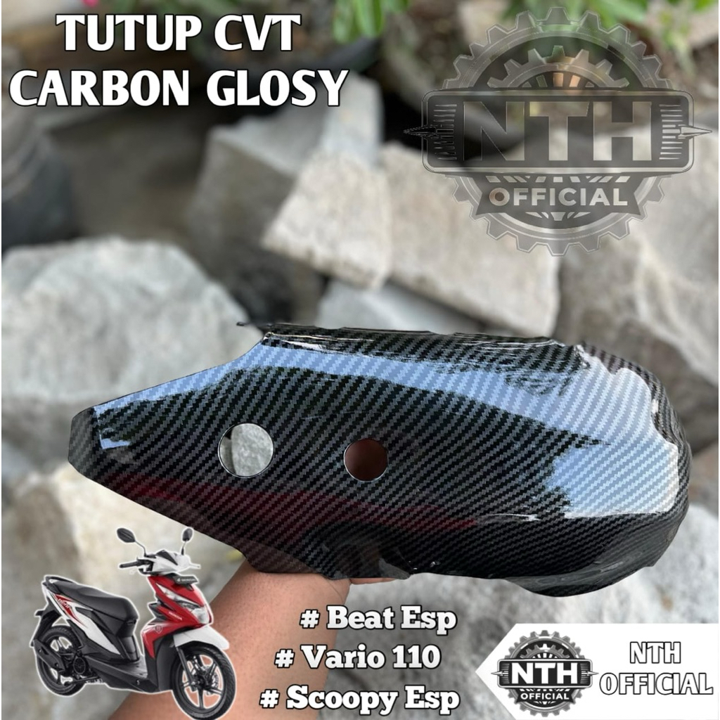 cover cvt beat esp carbon 2016-2019 tutup cvt carbon beat esp / scoopy esp / vario 110 esp