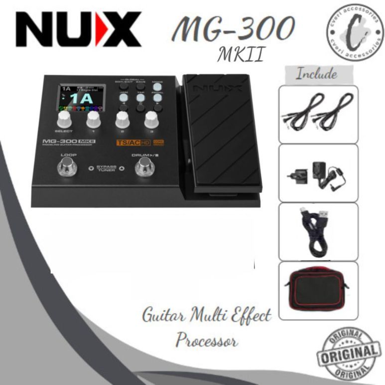 Nux MG300 MKII Efek Guitar Modelling Processor Multi Effects Guitar Pedal Nux MG300 MKII