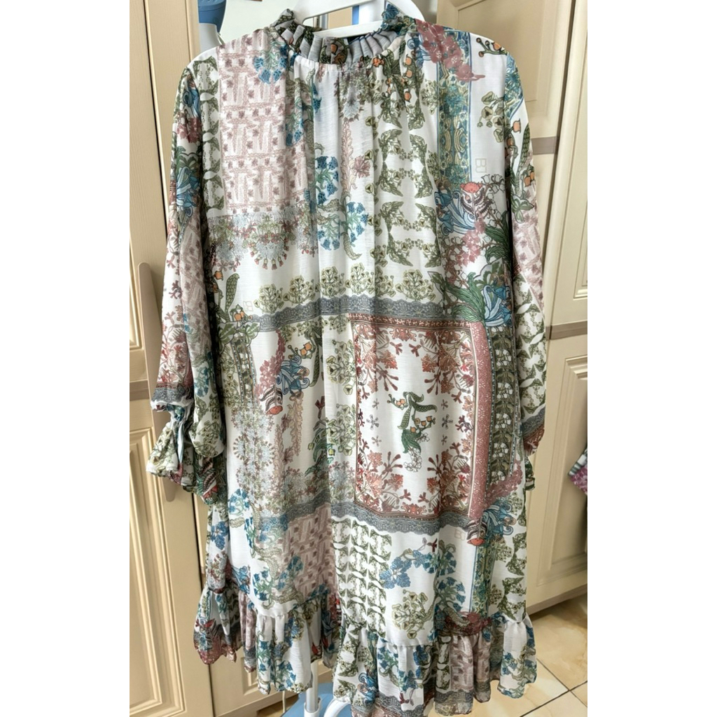 Benang Jarum - Serenity Soiree Ruffle Tunic Dress (size M)