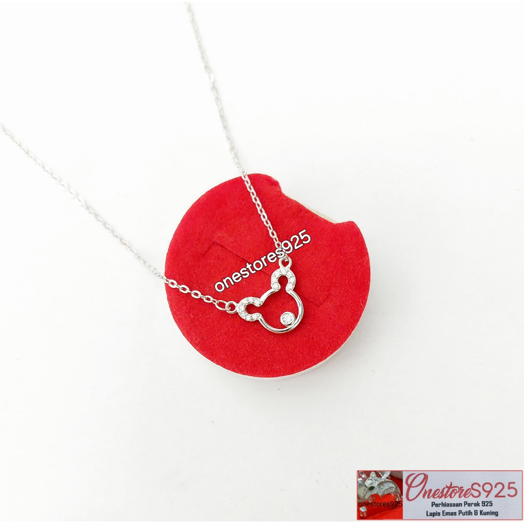KALUNG KOYE MICKEY MOUSE PERAK 925 LAPIS EMAS PUTIH KOYE 38