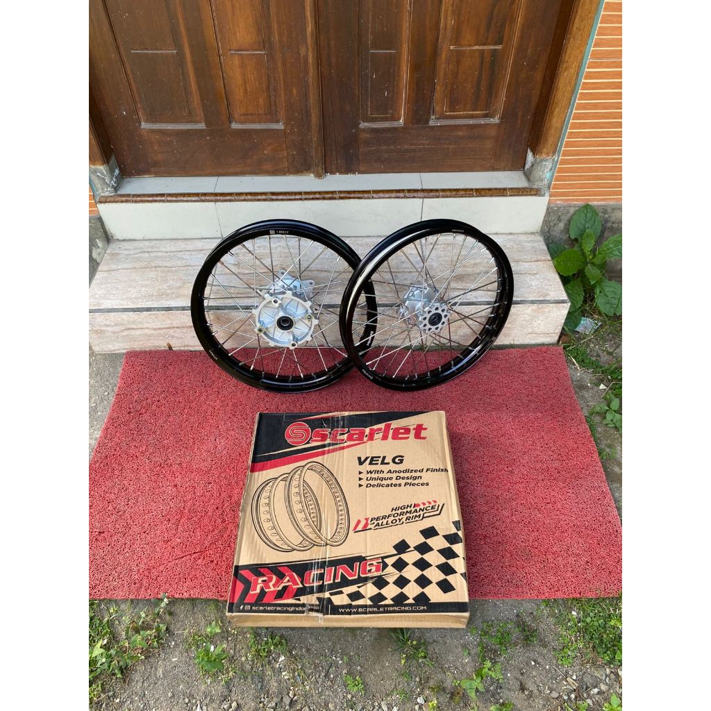 Roda Set Semi Cacing CRF 160/185 Velg Scarlet Baru Ring 17 Tanpa Ban