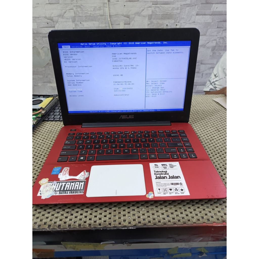 mesin asus x455L a455L intel core i3 gen 4 second