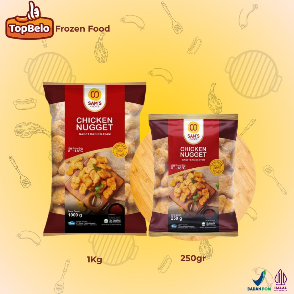 

Sam's Choice Chicken Nugget 1kg/250gr Crispy Renyah Nuget Ayam - Top Belo Store