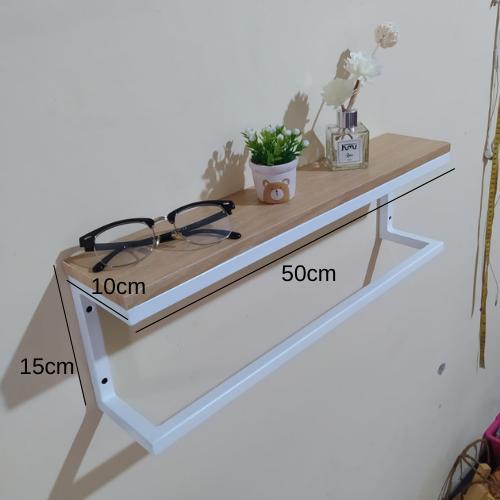 Rak dinding Serbaguna Bahan kayu besi Rak tempat sajadah mukena handuk gaya minimalis