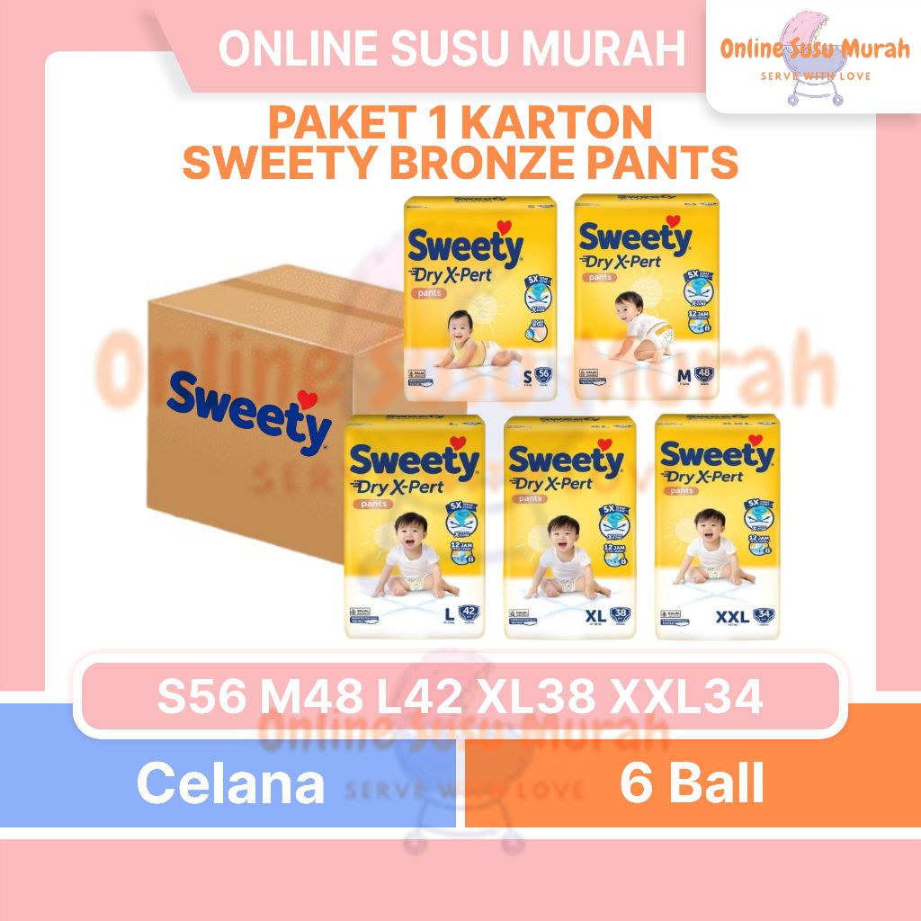 SWEETY BRONZE PANTS PAKET 6 BALL / 1 KARTON S 56 M 48 L 42 XL 38 XXL 34 DRY XPERT PPKS
