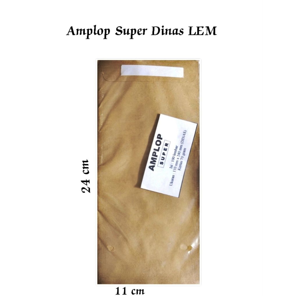

Amplop Coklat Casing Dinas dengan strip perekat ( 11 X 23.5 cm ) / Bks ( 100 Lbr )