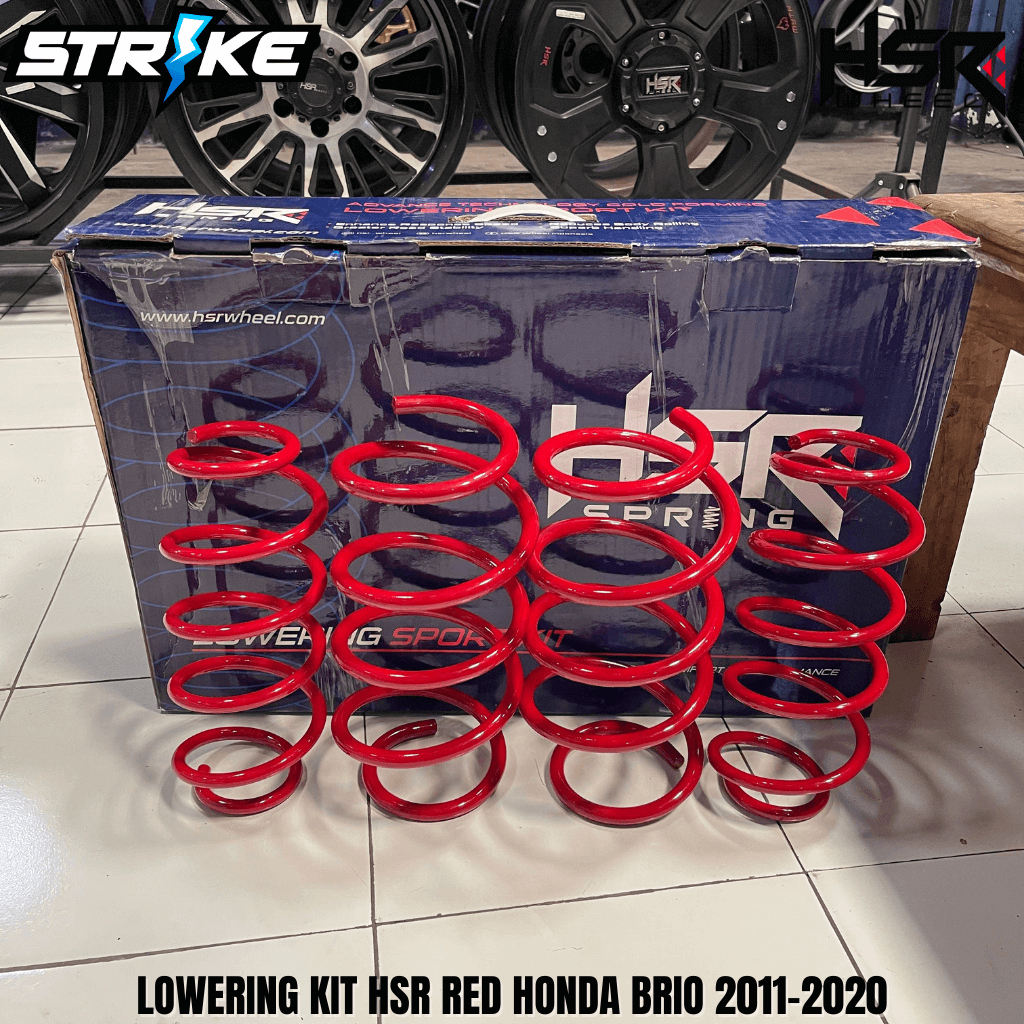 Per Ceper Lowering Kit Honda Brio Hsr Wheel Original - LOWERING KIT HSR RED HONDA BRIO 2011-2020