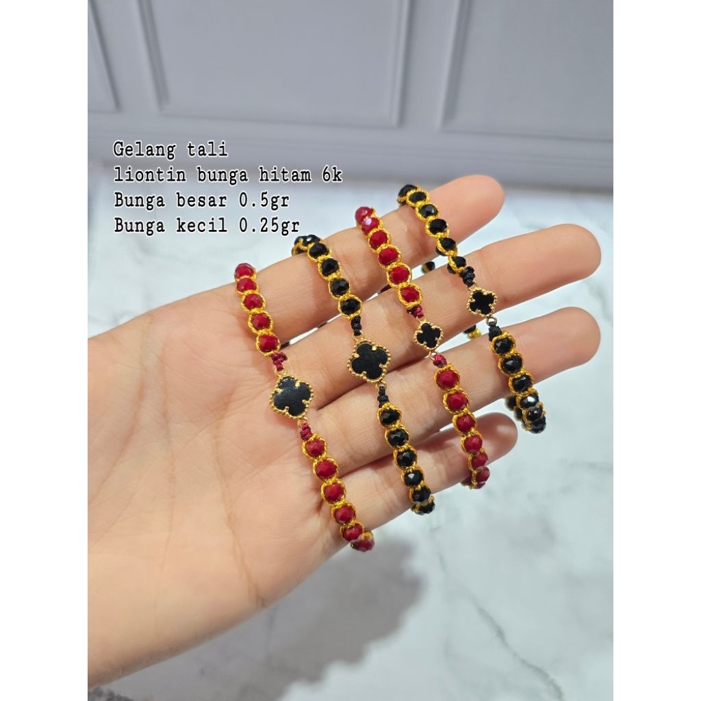 Gelang tali bunga emas vc clover 6k