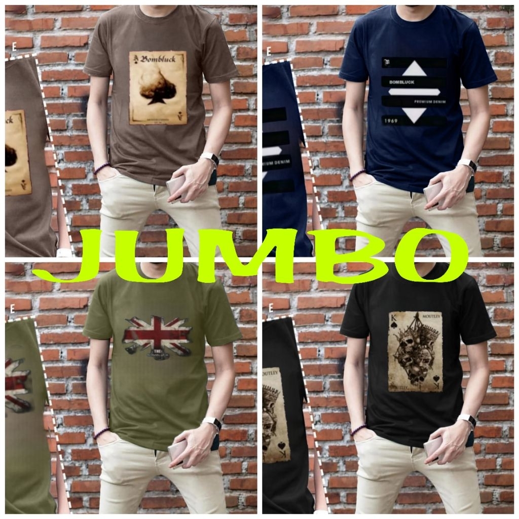 kaos Jumbo Pria Kaos Distro Pria Original  Ukuran XXL dan XXXL