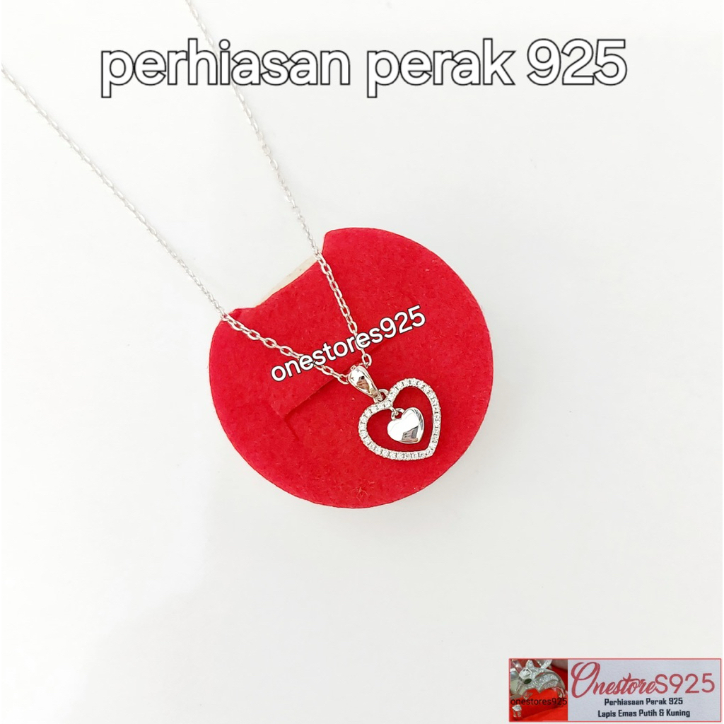 KALUNG LOVE PERAK 925 LAPIS EMAS PUTIH