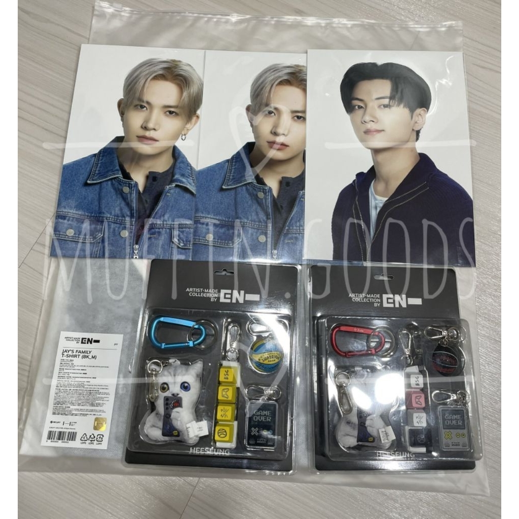 [READY STOCK] Enhypen Jay Family T-Shirt Artist Made Collection Pop Up Black White Size M L XL with 