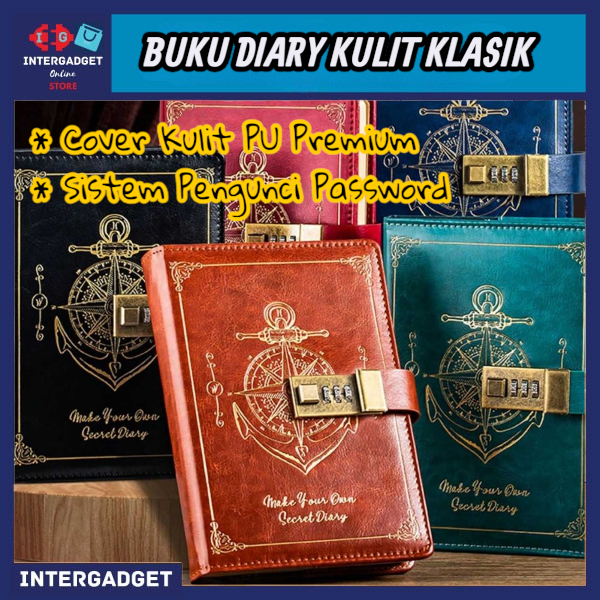 

Buku Jurnal Leather Vintage B6 200 Halaman Grid with Lock