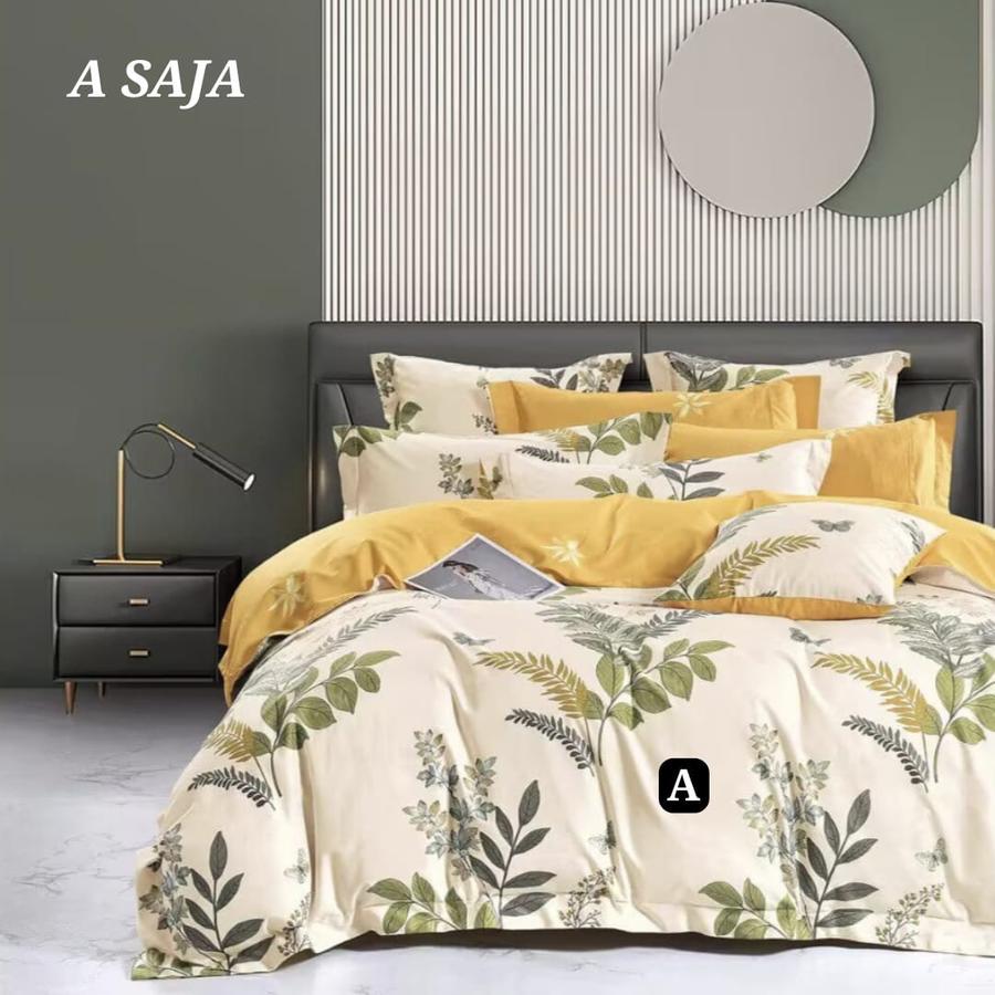 Sprei Katun Jepang Original Motif Bunga Floral Japana | Seprei Set Adem Dingin | Sprei Satin Jepang