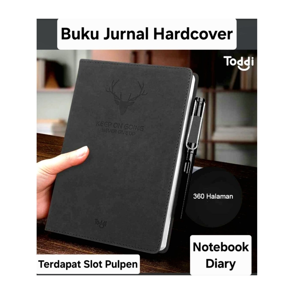 

Buku Jurnal Buku Harian Hardcover Notebook Diary 80 GSM 360 Halaman Grid Warna Hitam