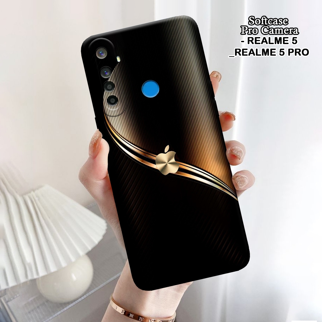 Softcase Realme 5 / 5 Pro - ORORA - Casing Realme 5 - Motif case Logo - Realme - Softcase Realme 5 P
