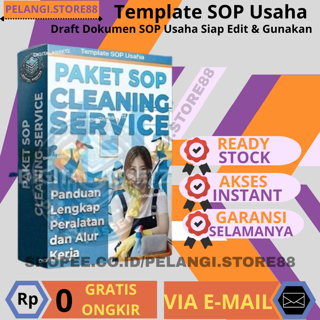 FULL Paket SOP CLEANING SERVICE - Program SOP Departemen Jasa Usaha Bisnis Kebersihan - Alur Kerja L