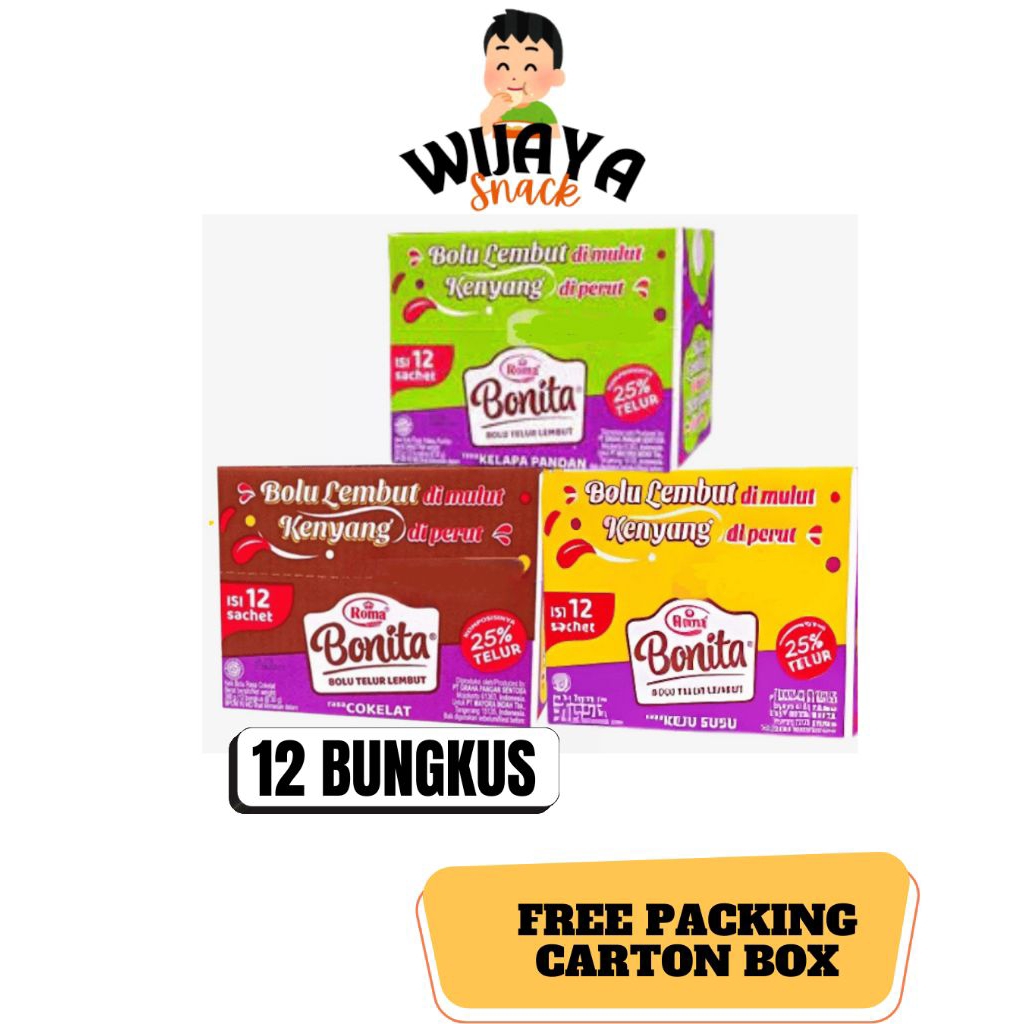 

Mayora Bonita Bolu Telur Lembut 30gr 1 Pack (Isi 12 Pcs)