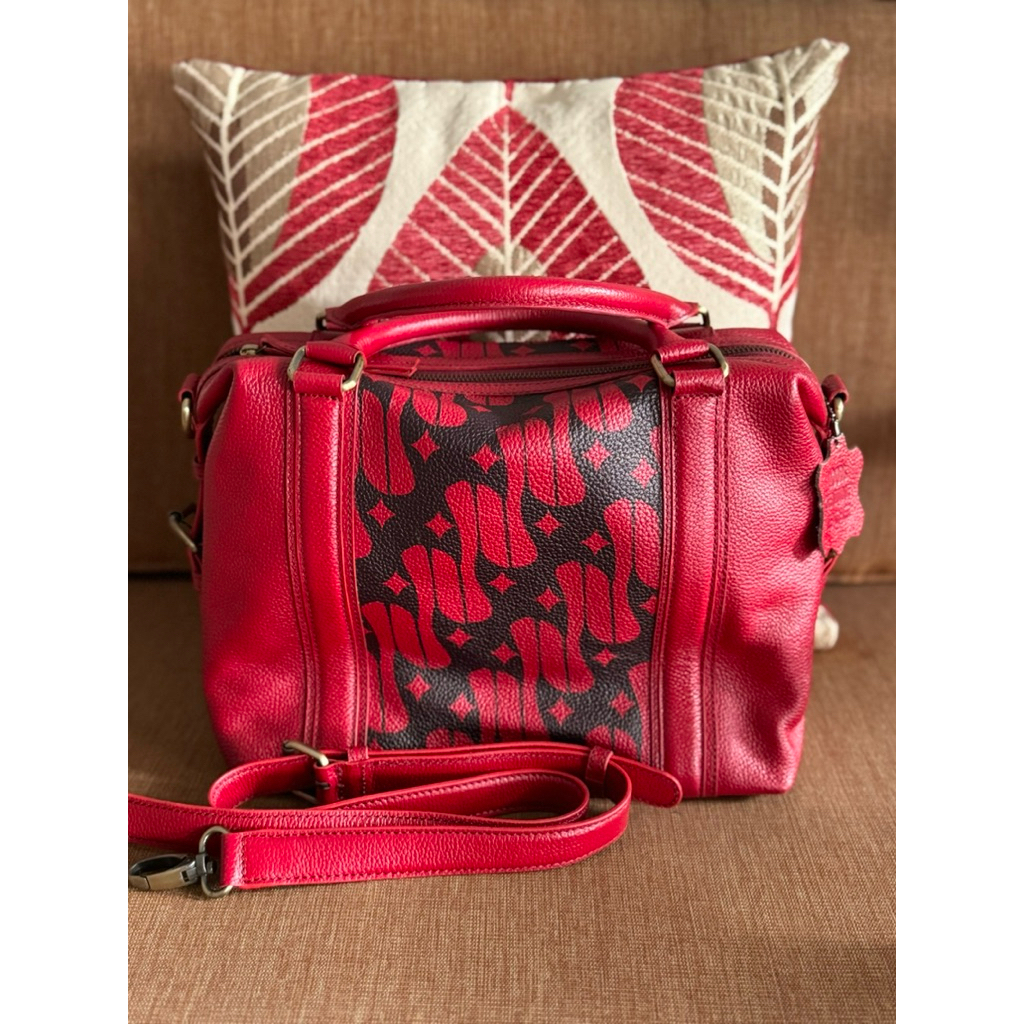[Preloved] Batik Leather Bag