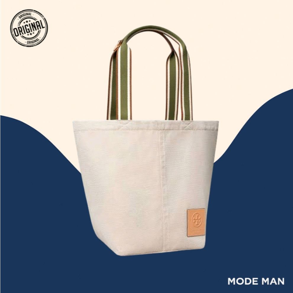 Tory Burch Gracie Canvas Tote Bag – Tote Kanvas Sedang, Stylish & Fungsional 100% Original