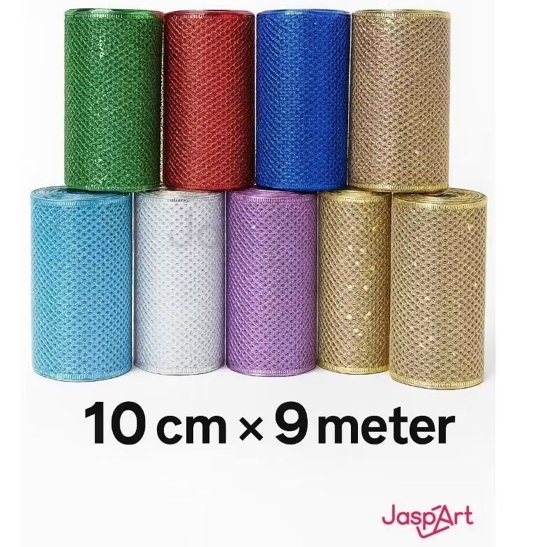 

PITA GLITTER NATAL PANJANG 9M LEBAR 10 CM PINGGIR KAWAT PITA PARCEL PITA CHRISTMAS PITA HIASAN