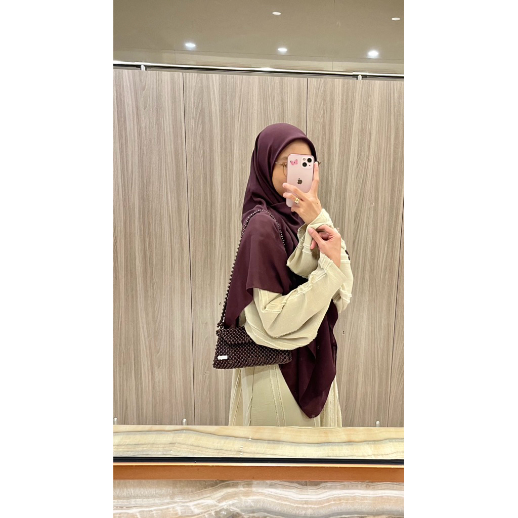 Tas Monte Warna Burgundy/ Tas Kondangan/ Tas pergi/ Beads Bag