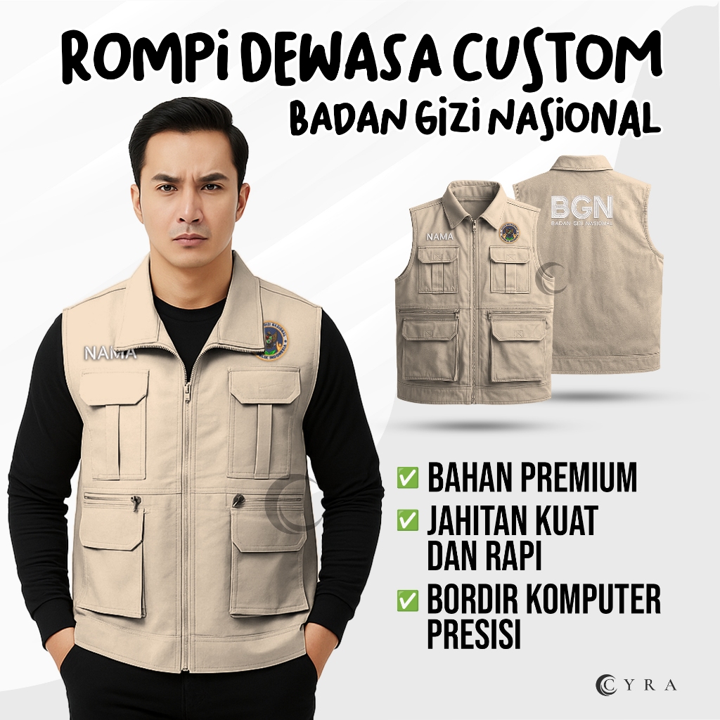 Rompi Dewasa Custom Badan Gizi Nasional BGN SPPG 005