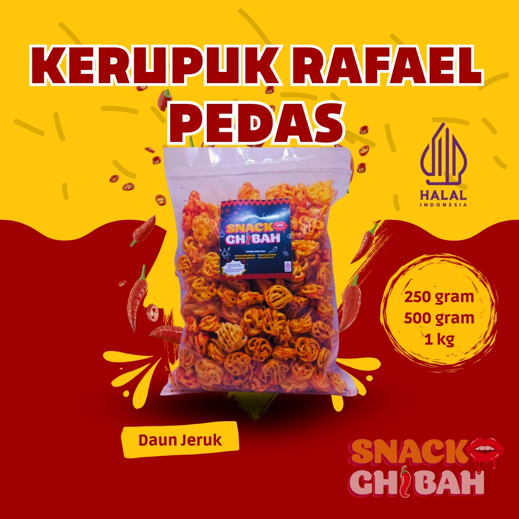 

Keripik Kerupuk Rafael Pedas 1kg Murah Bandung Daun Jeruk 50% Halal Indonesia