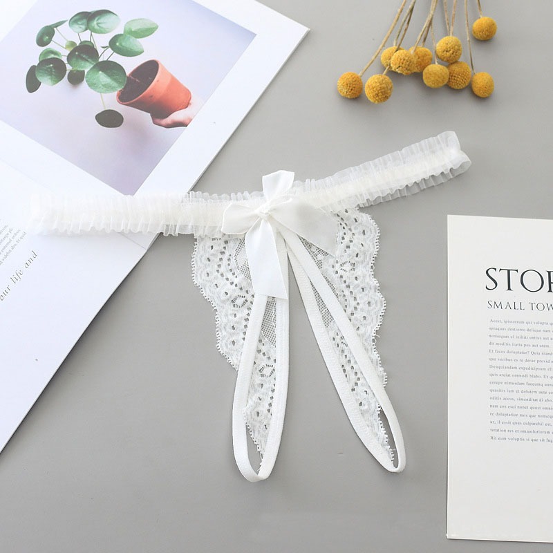 Wanita G String Crotchless Mini Satu tali Lucu Open thong Lace Lingerie Seksi 3C169