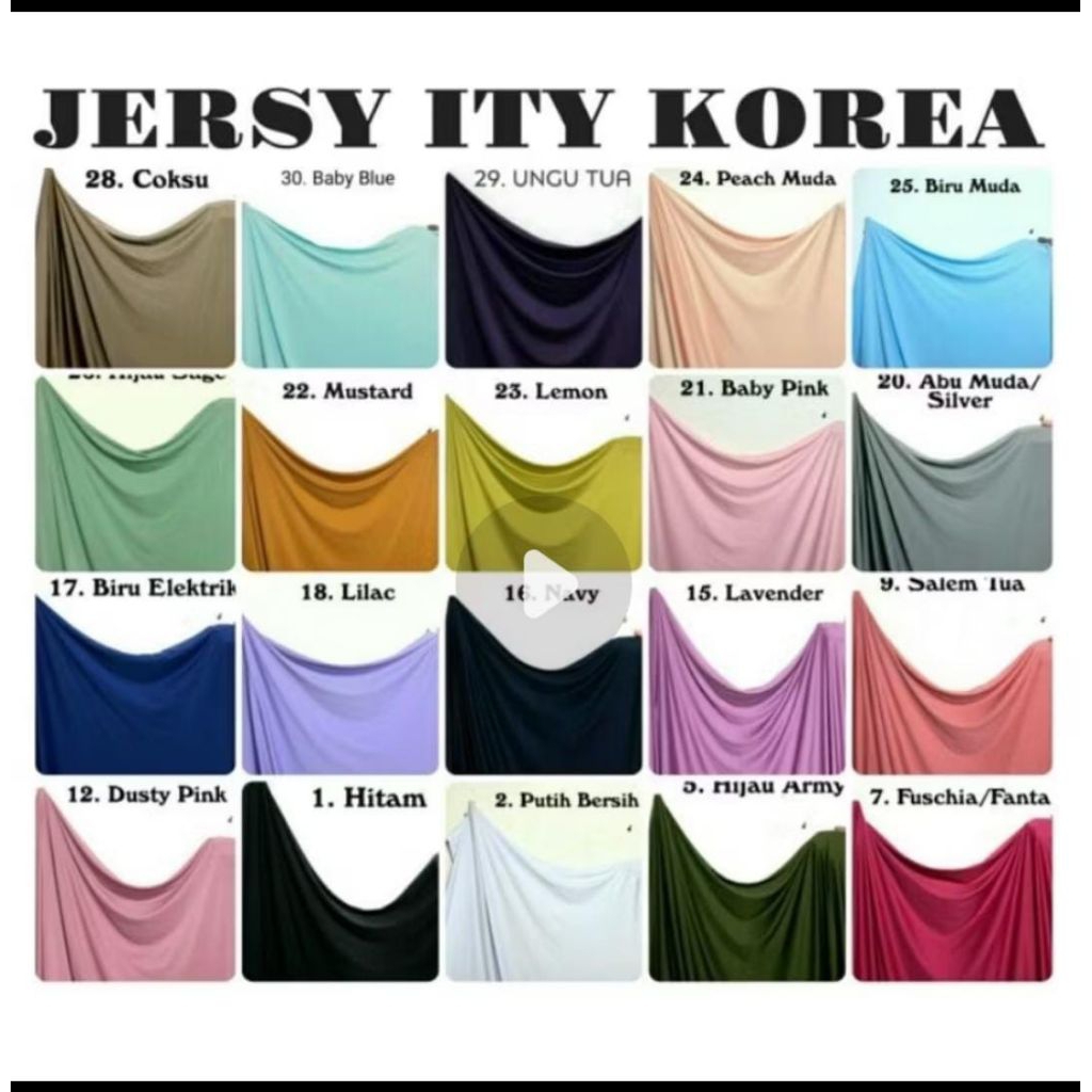 Kain JERSEY KOREA ITY IMPORT (0.50cm)Kain Jersey Korea Meteran/Bahan Jersey Korea Impor/Bahan Jersey