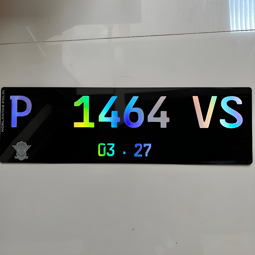 TERBARU CUSTOM PLAT MOBIL PUTIH HITAM HOLOGRAM GLOSSY