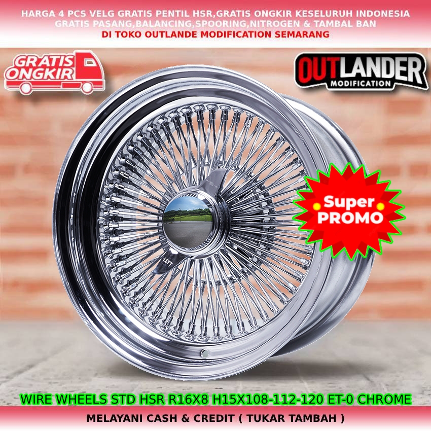 Velg racing ring16 untuk mobil Chery j6 Bmw Mercy AudI Dll hsr wire R16