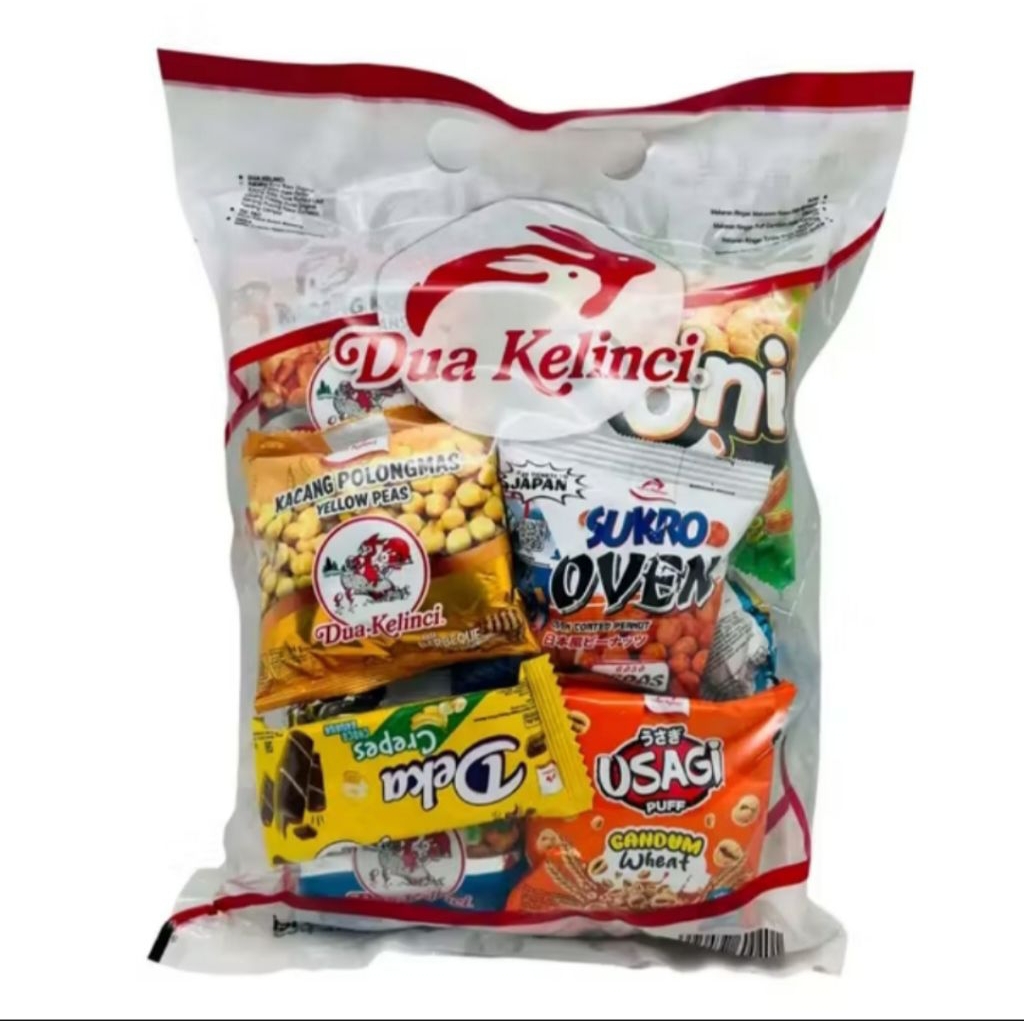 Dua Kelinci Assorted Pack 175 Gram 12 Macam Camilan