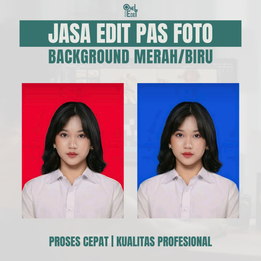 Jasa Edit Pas Foto Background Merah/Biru Pakai Jas/Kemeja, Ganti Background, Ganti Hijab
