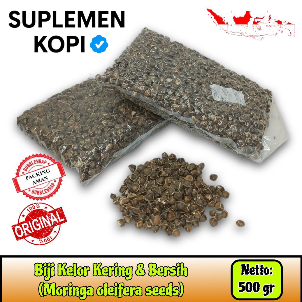 

Biji Kelor Kering (Moringa oleifera seeds) | 500 gram | Buah Kelor