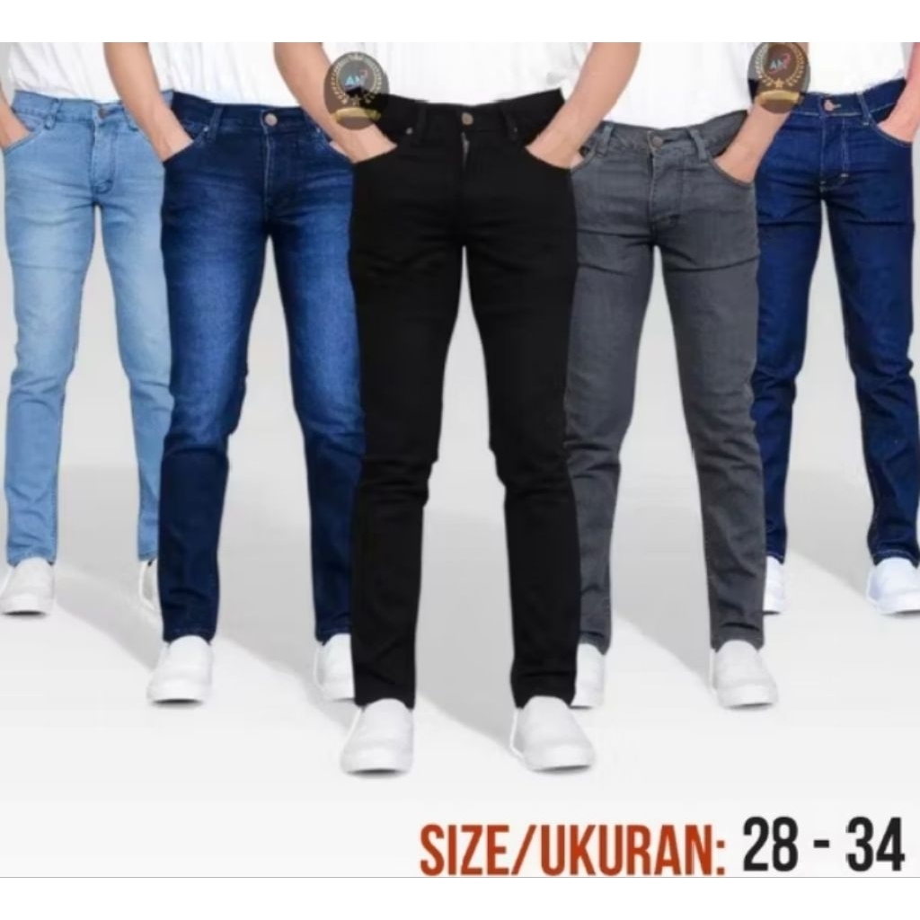 Jeans slim Melar Panjang Pria kekinian Jumbo Pria Melar