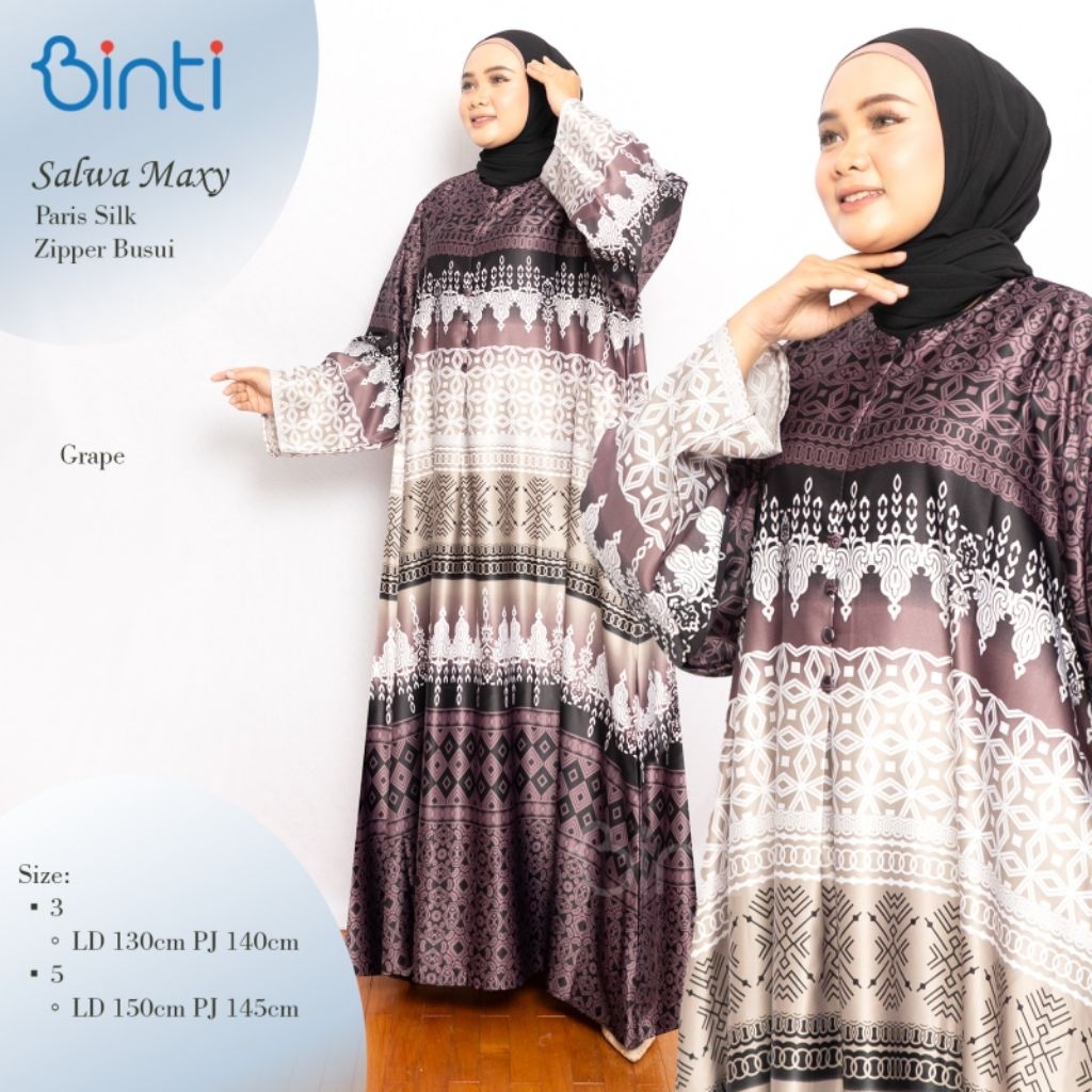DRESS JUMBO SALWA LD 130 150 BAHAN PARIS SILK LUX BY BINTI GAMIS JUMBO MEWAH