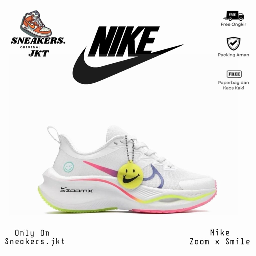Sepatu Running Nike Zoom x Smile White Pink Women's Original