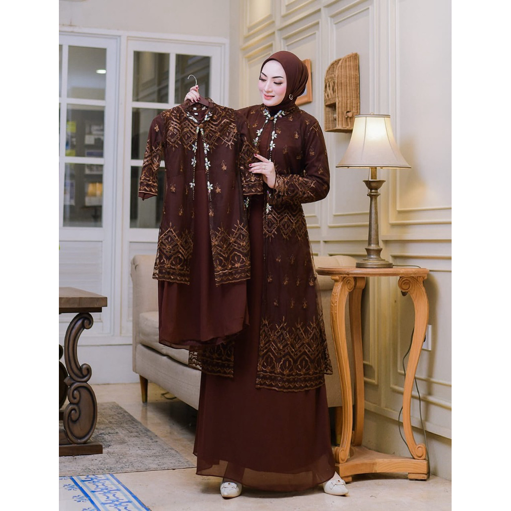 Gamis Larissa Outher / Gamis Outher Couple Ibu dan Anak / Gamis Modern Couple / Gamis Outhet Couple 